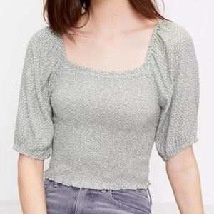 New WOT LOFT Dotted Smocked Blouse